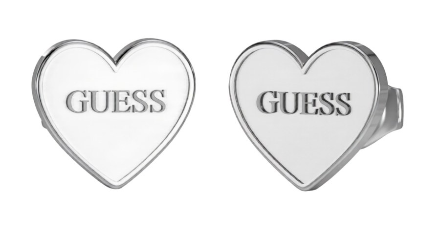 Guess Slušivé ocelové náušnice Srdce JUBE02171JWRHT/U - Náušnice Pecky