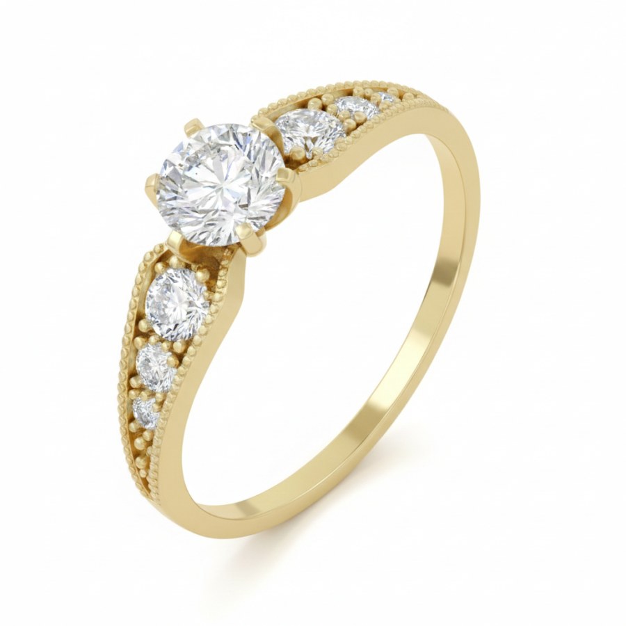 Soliter Blyštivý zásnubní prsten ze žlutého zlata 229 001 00843 00 57 mm - Prsteny Zásnubní prsteny