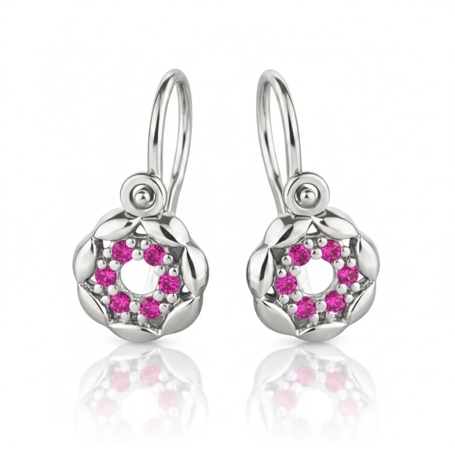 Soliter Dětské náušnice z bílého zlata se zirkony 239 001 01236 0700440