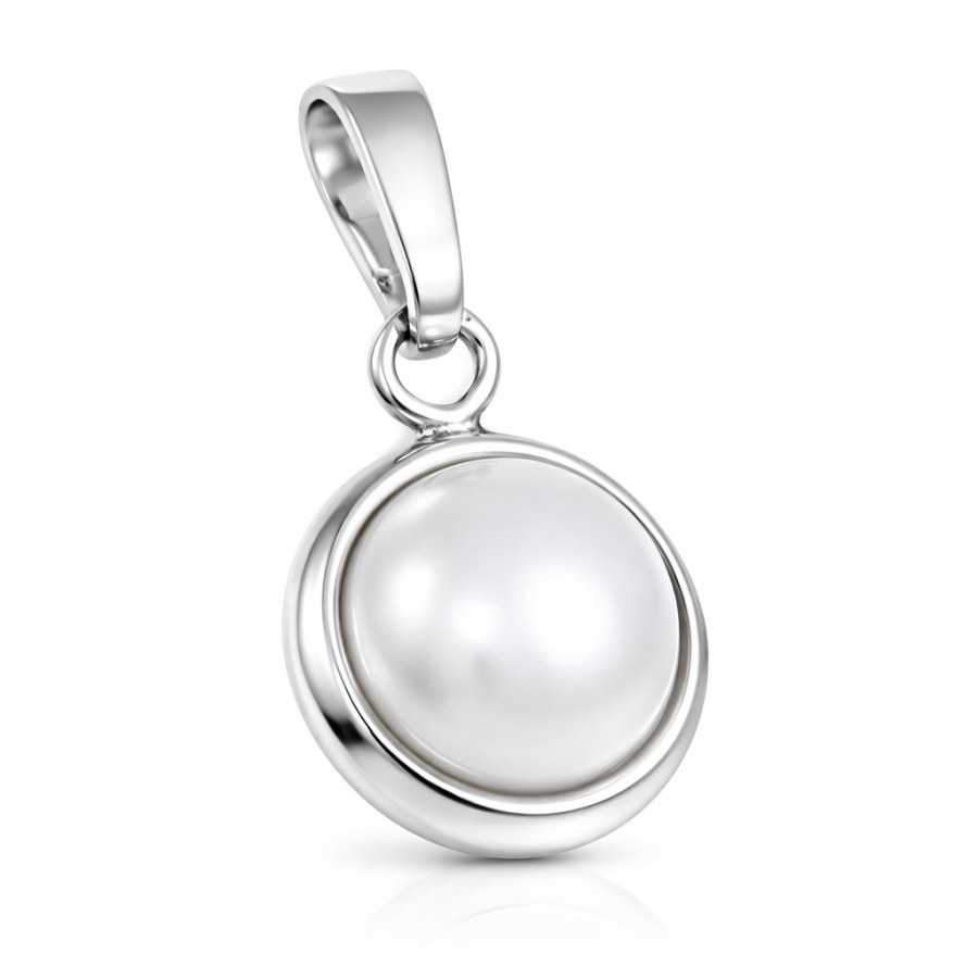Soliter Elegantní stříbrný přívěsek se syntetickou perlou 448 001 00295 04