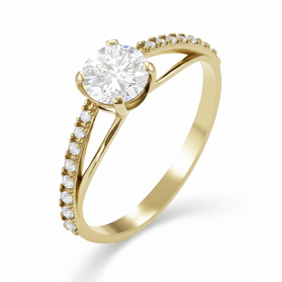 Soliter Elegantní zásnubní prsten ze žlutého zlata 229 001 00891 00 53 mm - Prsteny Zásnubní prsteny