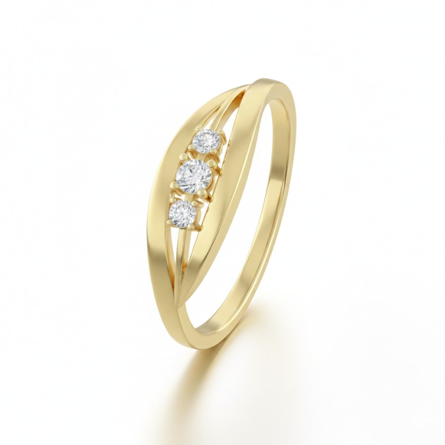 Soliter Elegantní zlatý prsten s&nbsp;čirými zirkony 229 001 00855 00 64 mm - Prsteny Zásnubní prsteny
