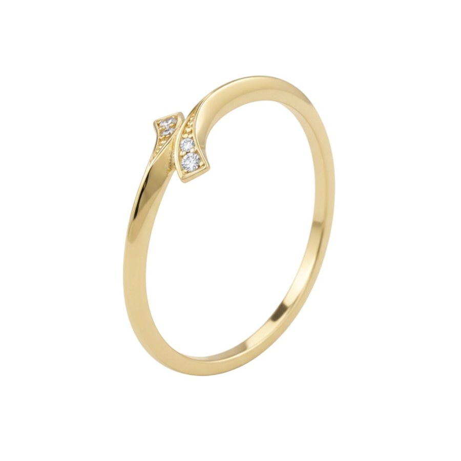 Soliter Jemný prsten ze žlutého zlata se zirkony 229 001 00894 00 54 mm