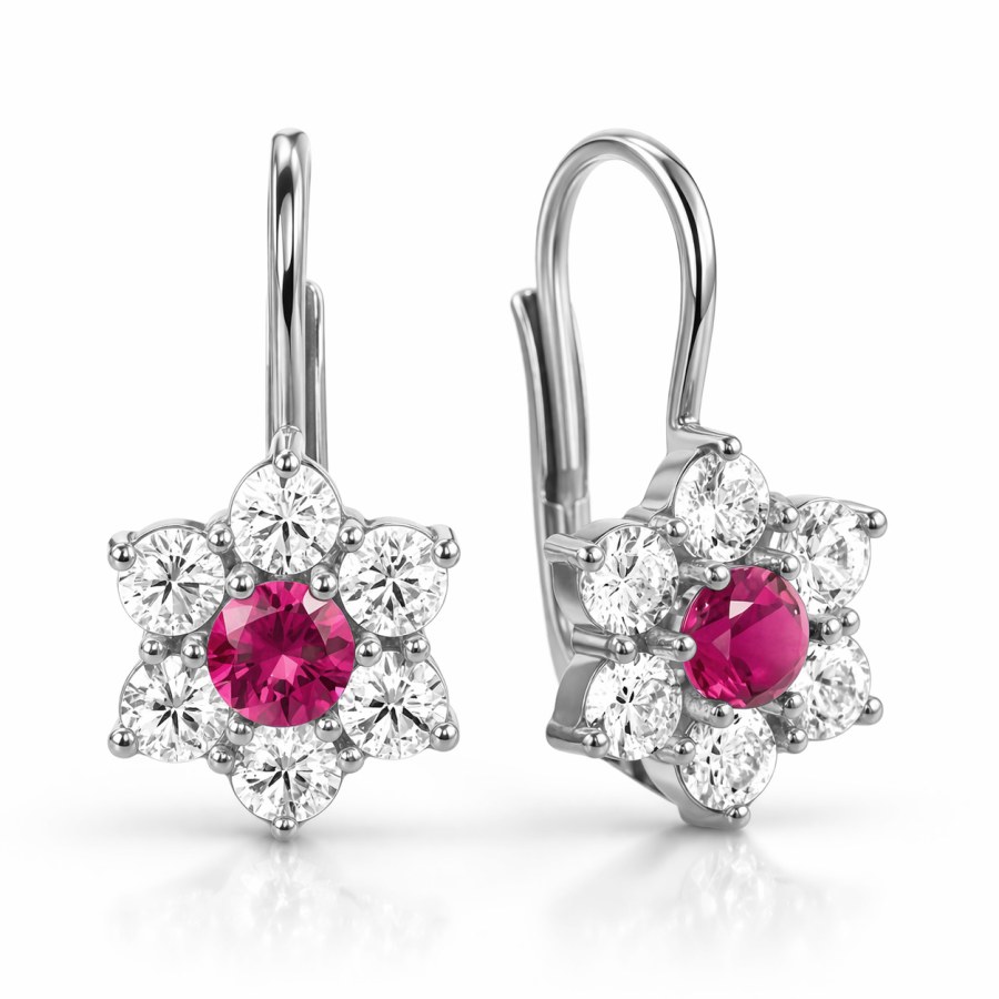 Soliter Květinové náušnice z&nbsp;bílého zlata 239 001 00144 0700700 - Náušnice Visací náušnice