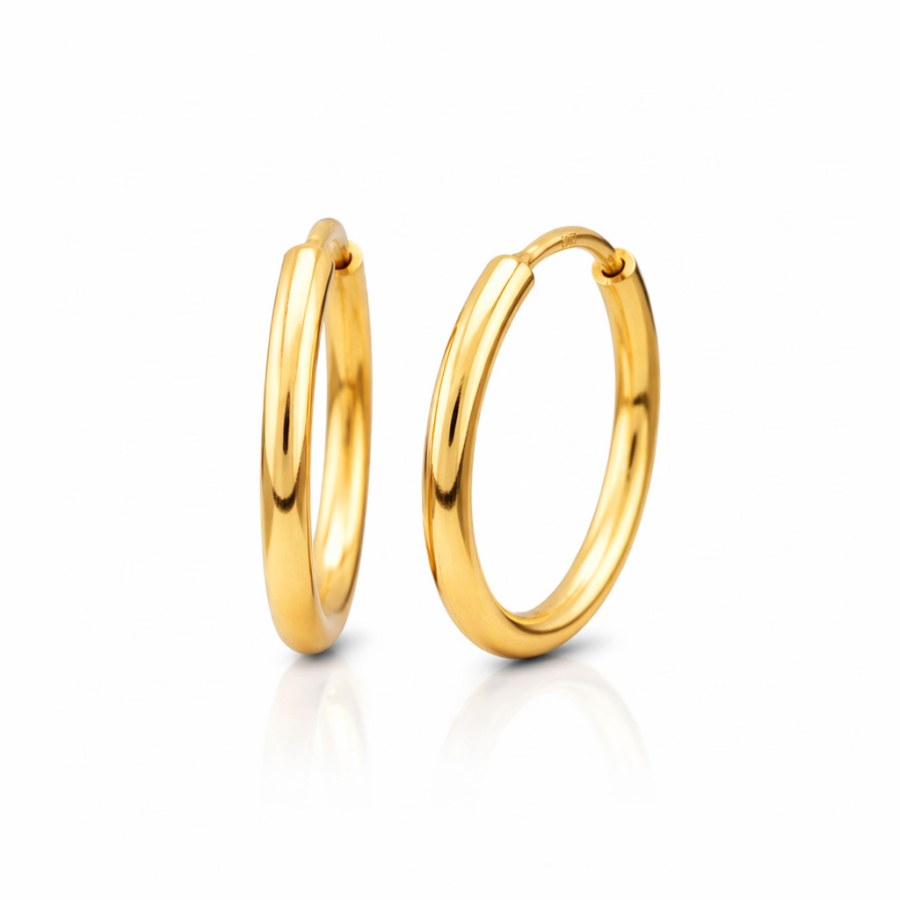 Soliter Minimalistické kruhy ze žlutého zlata 231 001 00334 00 - Náušnice Kruhy