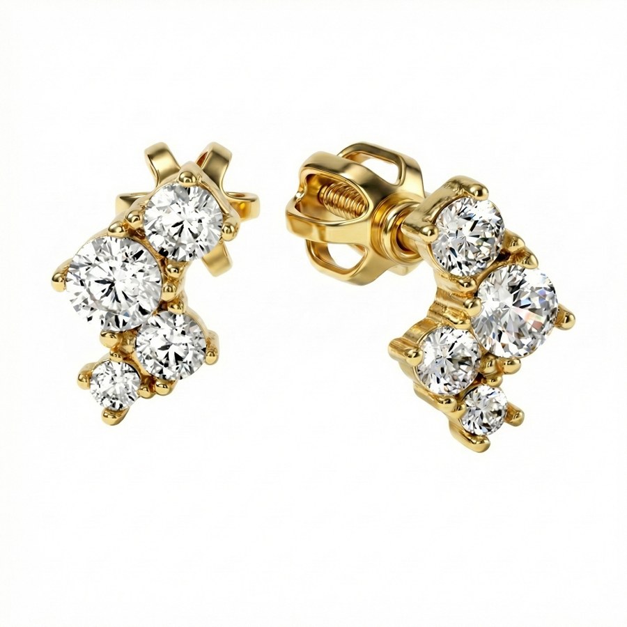 Soliter Náušnice ze žlutého zlata se zirkony 239 001 01139 00