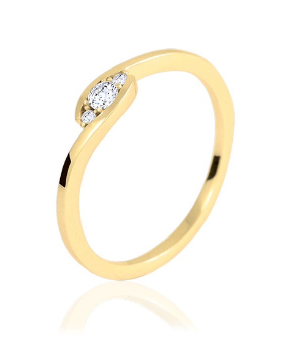Soliter Něžný zásnubní prsten ze žlutého zlata 229 001 00825 00 55 mm - Prsteny Zásnubní prsteny