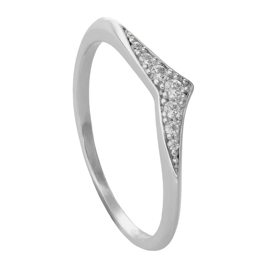 Soliter Prsten z&nbsp;bílého zlata se zirkony Chevron 229 001 00953 07 54 mm - Prsteny Prsteny s&nbsp;kamínkem