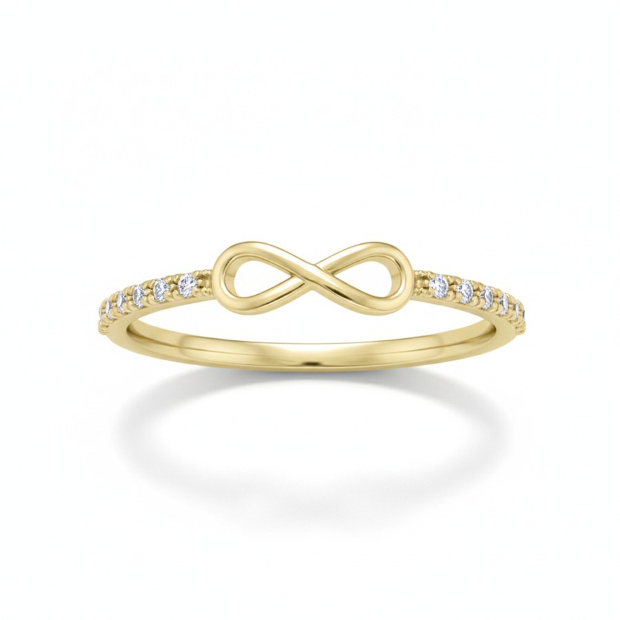 Soliter Prsten ze žlutého zlata se zirkony Nekonečno 229 001 00899 00 58 mm - Prsteny Prsteny s&nbsp;kamínkem