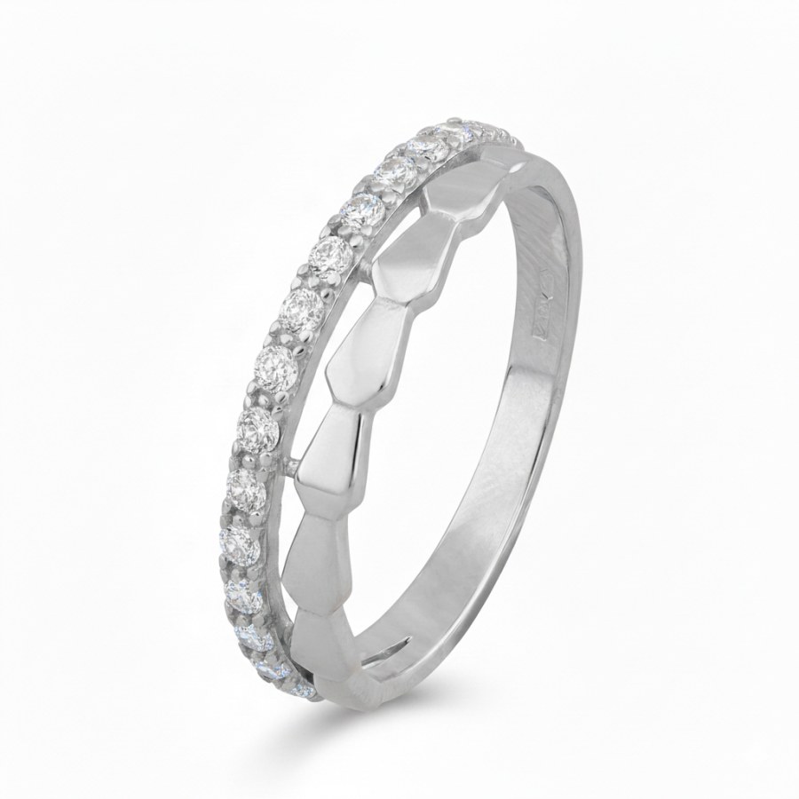 Soliter Půvabný prsten z bílého zlata se zirkony 229 001 00946 07 54 mm