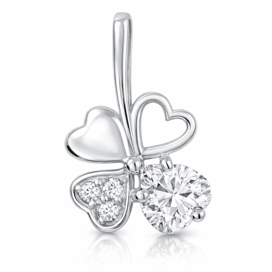 Soliter Stříbrný přívěsek čtyřlístek 446 001 00349 04 - čirý - Přívěsky Přívěsky na řetízky