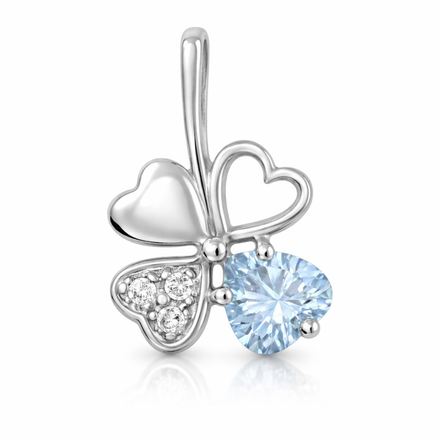 Soliter Stříbrný přívěsek čtyřlístek 446 001 00349 04 - světle modrý - Přívěsky Přívěsky na řetízky