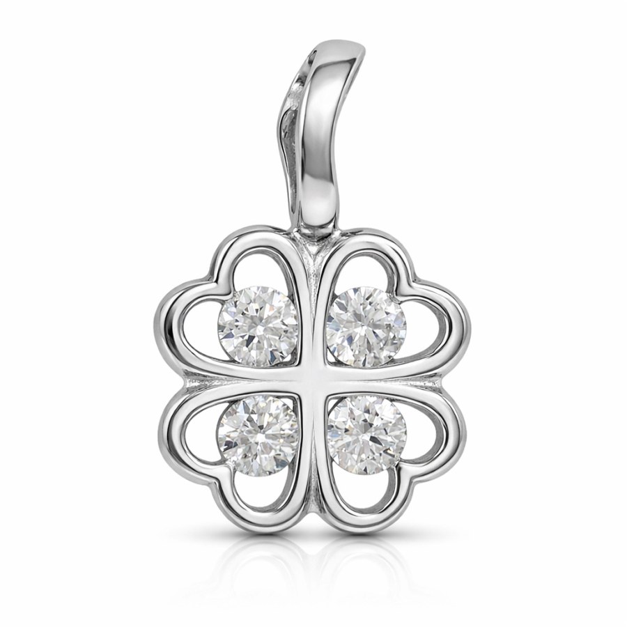 Soliter Stříbrný přívěsek Čtyřlístek s&nbsp;krystaly 446 001 00209 04 - Přívěsky Přívěsky na řetízky