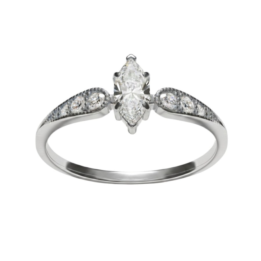 Soliter Třpytivý zásnubní prsten z&nbsp;bílého zlata 229 001 00880 07 56 mm - Prsteny Zásnubní prsteny