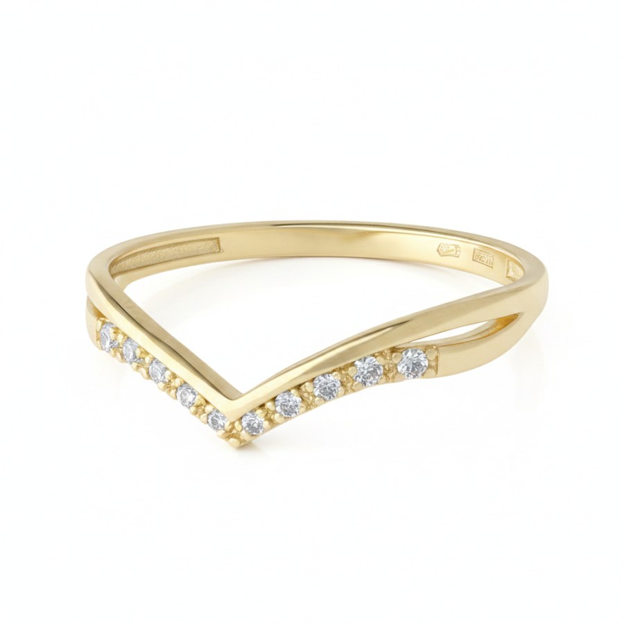 Soliter Zásnubní prsten ze žlutého zlata se zirkony 229 001 00886 00 61 mm - Prsteny Prsteny s&nbsp;kamínkem