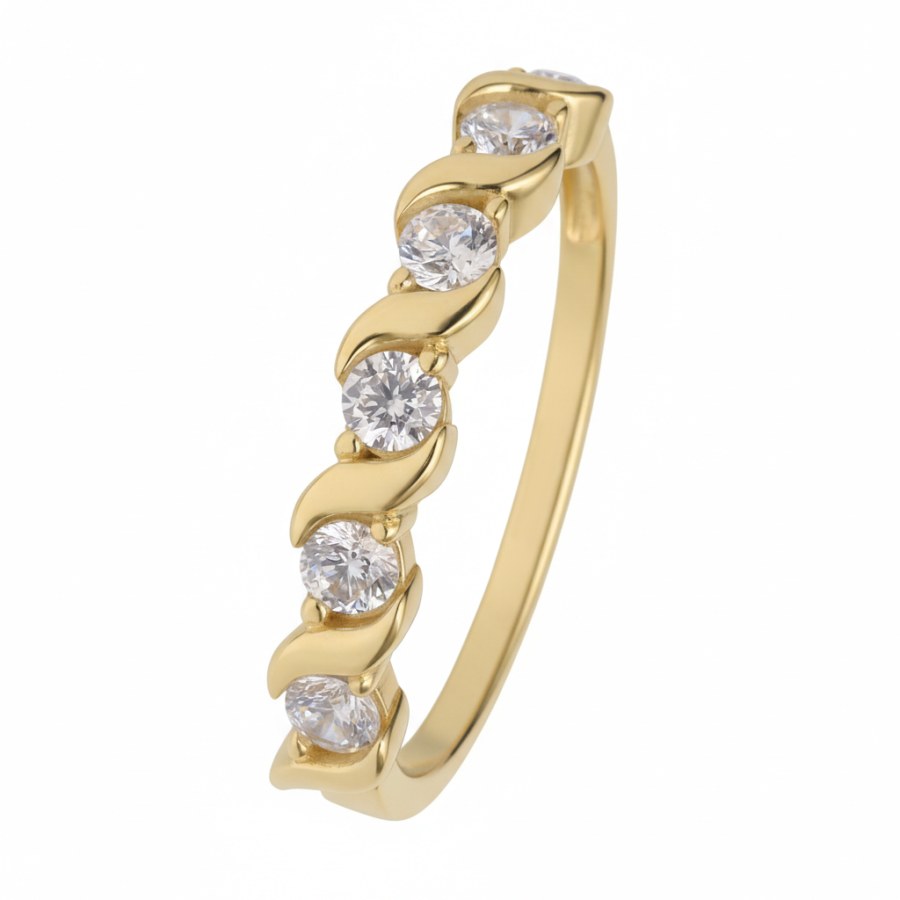 Soliter Zásnubní prsten ze žlutého zlata se zirkony 229 001 00945 00 61 mm - Prsteny Prsteny s&nbsp;kamínkem