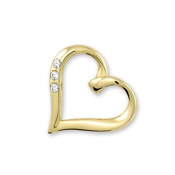 Soliter Zlatý přívěsek srdce s&nbsp;krystaly 249 001 00354 - Přívěsky Přívěsky na řetízky