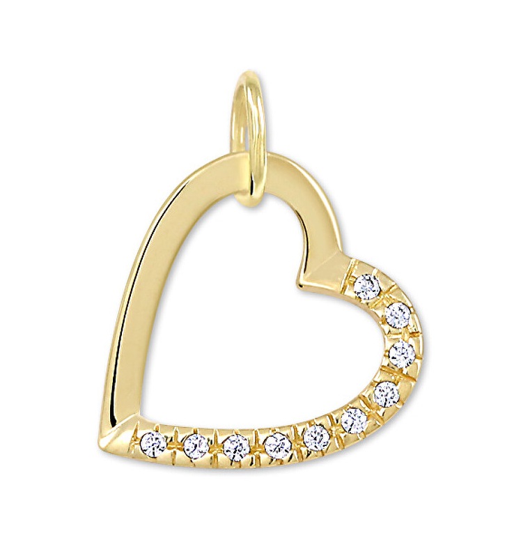 Soliter Zlatý přívěsek Srdce s&nbsp;krystaly 249 001 00494 - Přívěsky Přívěsky na řetízky