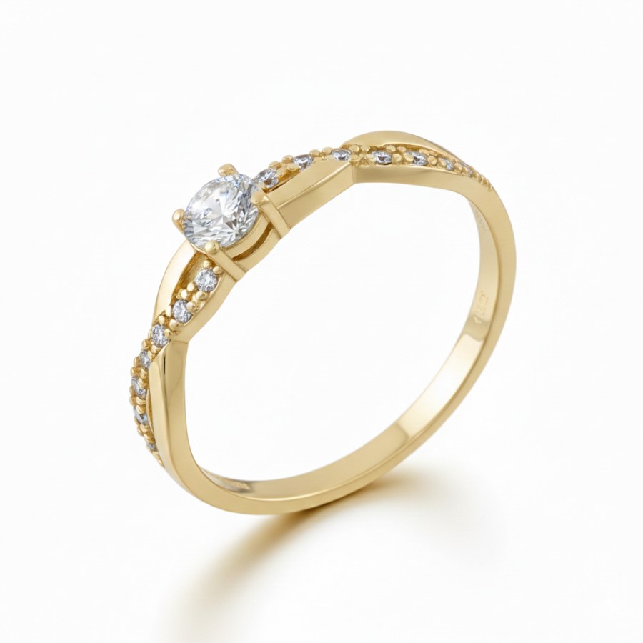 Soliter Zlatý zásnubní prsten se zirkony 229 001 00885 00 59 mm