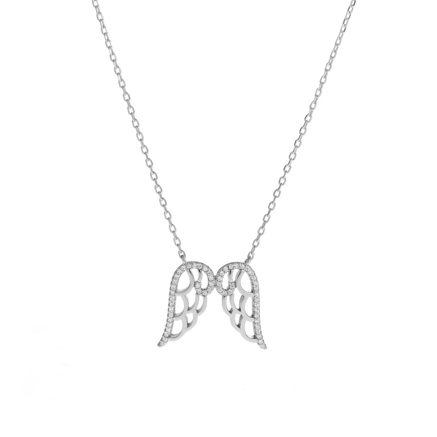 AGAIN Jewelry Stříbrný náhrdelník Andělská křídla AJNA0001 - Náhrdelníky