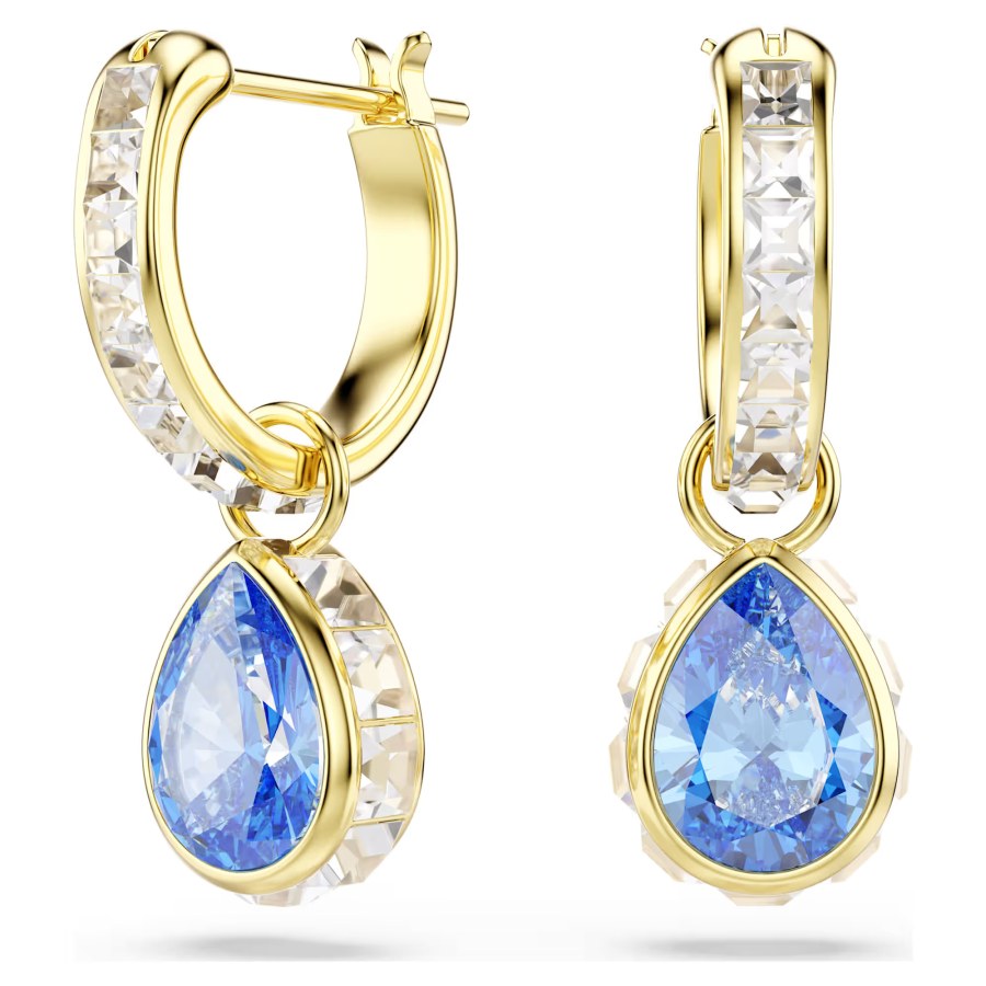 Swarovski Blyštivé pozlacené náušnice 2v1 Chroma 5757815