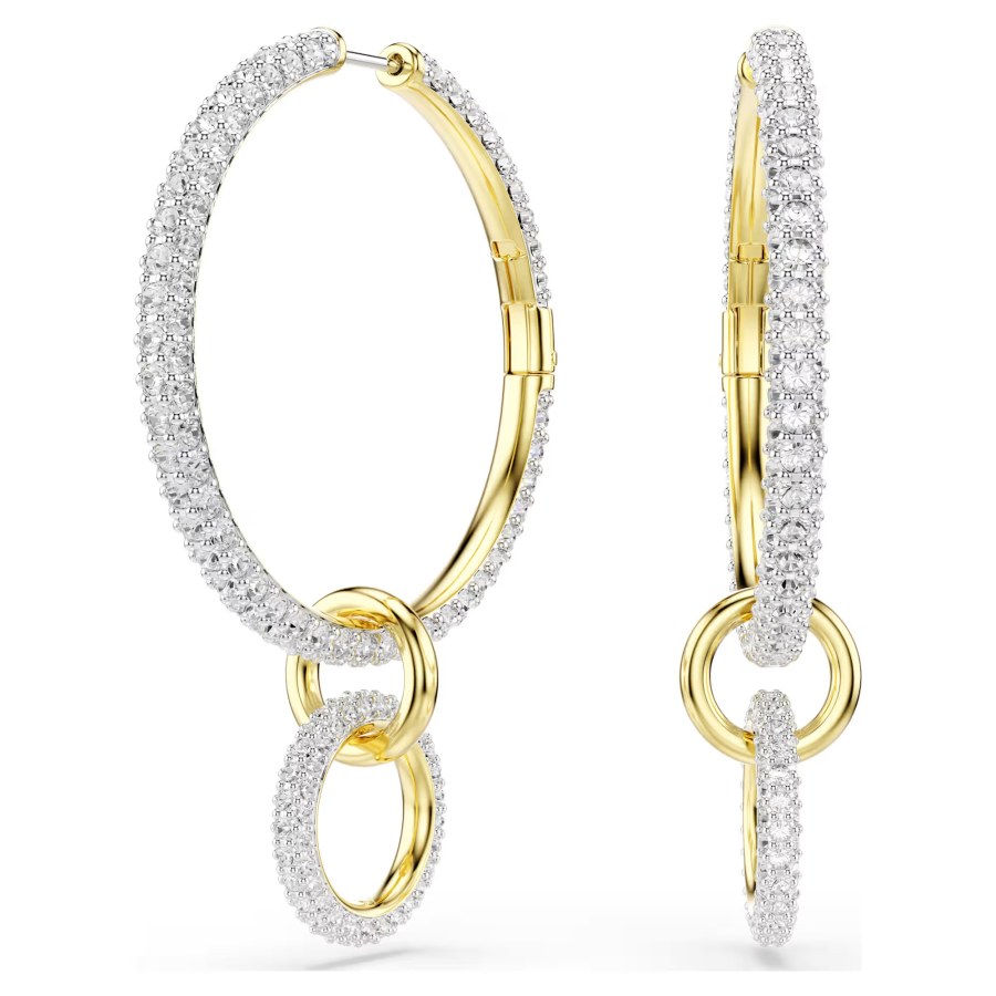 Swarovski Blyštivé pozlacené náušnice 2v1 Dextera 5738201 - Náušnice Kruhy