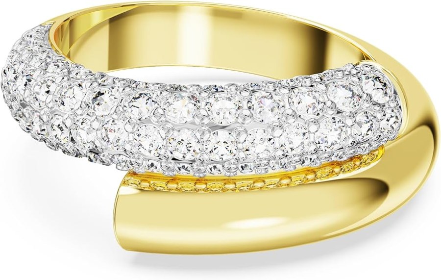Swarovski Blyštivý pozlacený prsten Dextera 56688 50 mm - Prsteny Prsteny s kamínkem