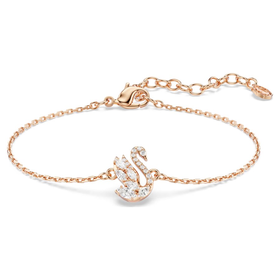 Swarovski Elegantní pozlacený náramek se zirkony Swan 5738202 - Náramky Řetízkové náramky