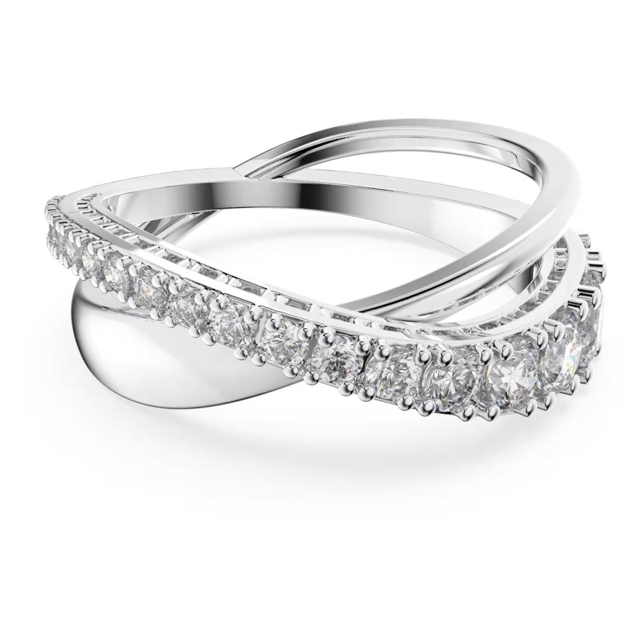 Swarovski Elegantní propletený prsten se zirkony Hyperbola 5714956 50 mm