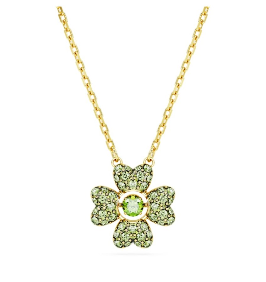 Swarovski Krásný pozlacený náhrdelník Čtyřlístek s krystaly Idyllia 5671144 - Náhrdelníky