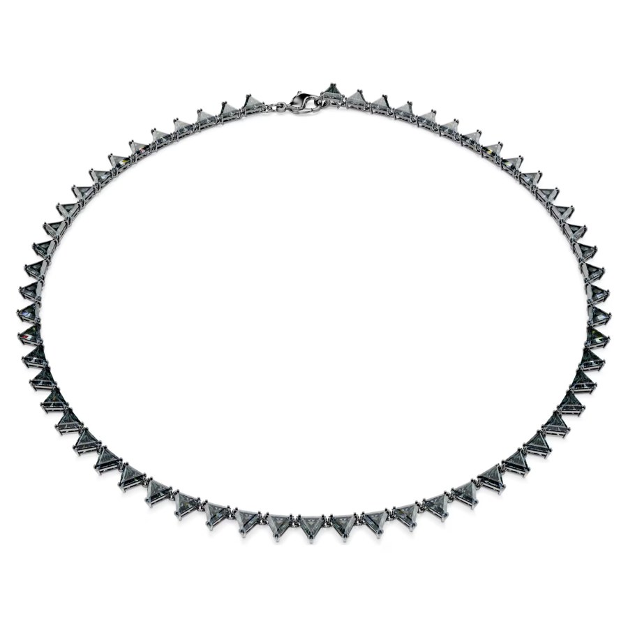 Swarovski Luxusní náhrdelník s černými krystaly Matrix Tennis 5672276 - Náhrdelníky