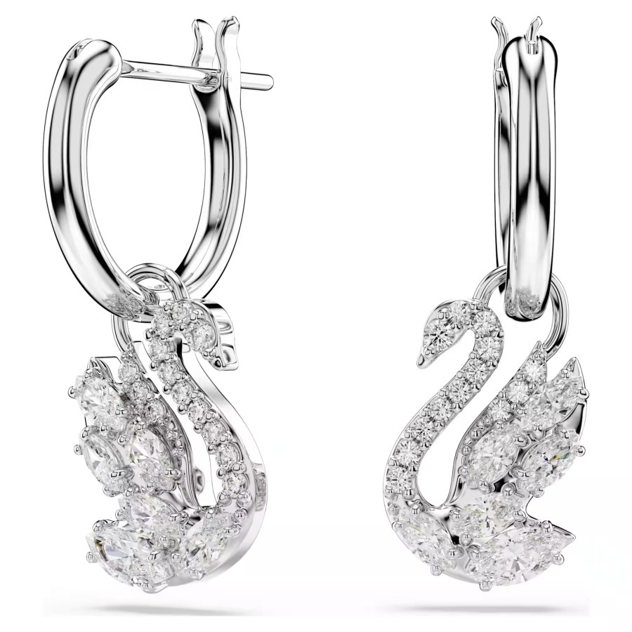 Swarovski Nádherné visací náušnice 2v1 Swan 5759942