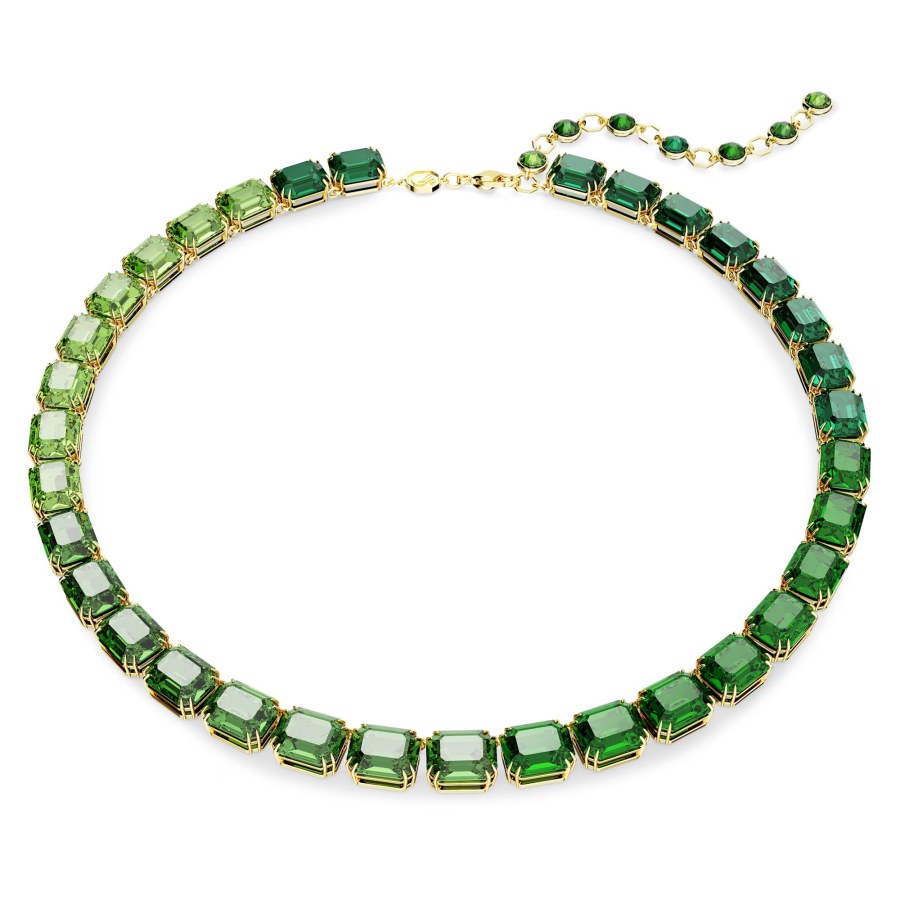 Swarovski Výrazný náhrdelník se zelenými krystaly Millenia 5671257 - Náhrdelníky