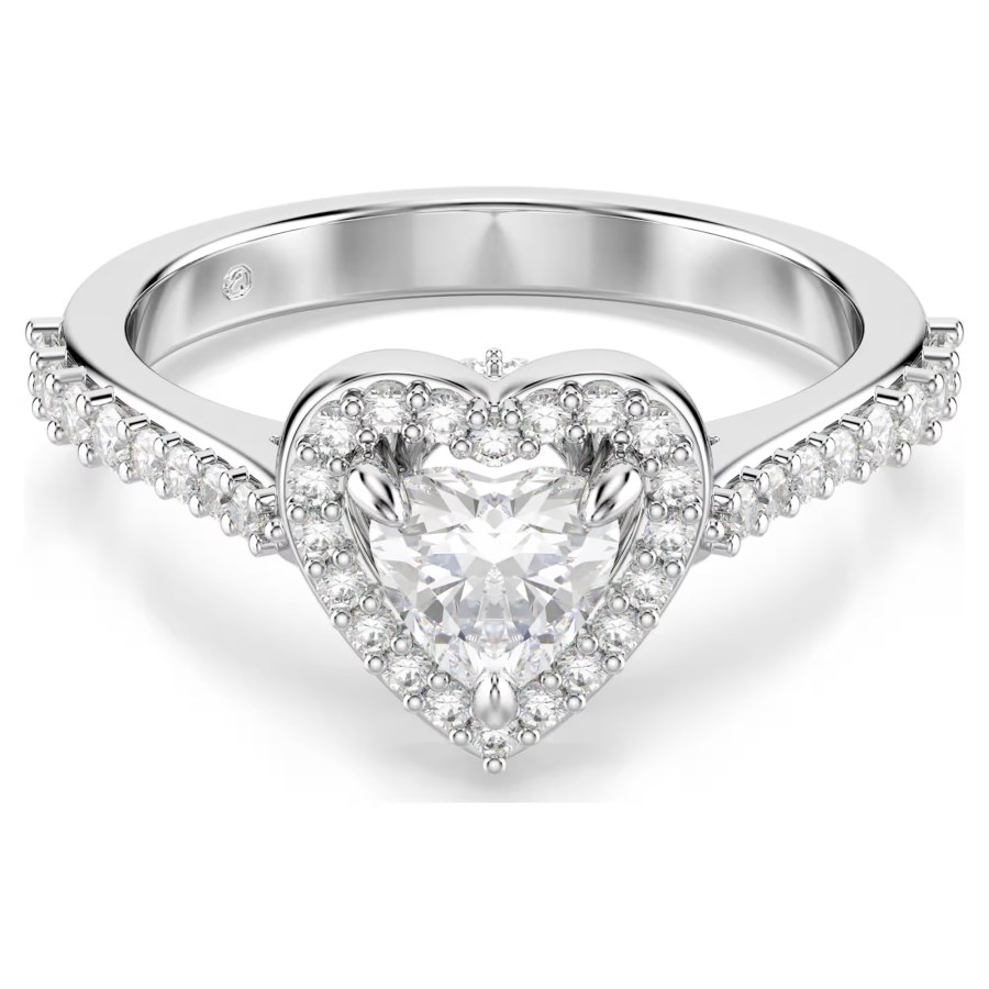 Swarovski Něžný prsten Srdce se zirkony a&nbsp;krystaly Una Angelic 5744048 58 mm - Prsteny Prsteny s&nbsp;kamínkem