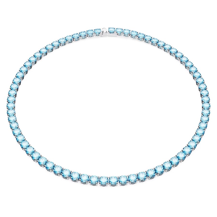 Swarovski Oslnivý náhrdelník s modrými zirkony Matrix Tennis 5661187 - Náhrdelníky