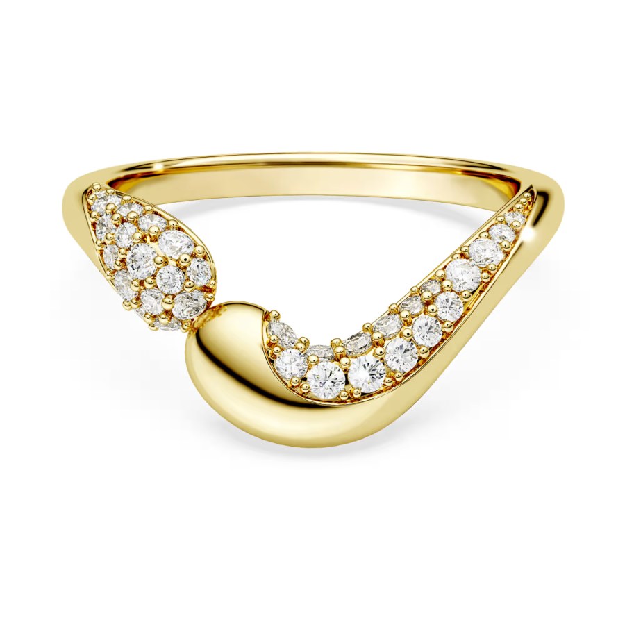 Swarovski Otevřený pozlacený prsten se zirkony Classica 5746355 50 mm