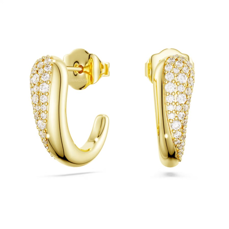 Swarovski Pozlacené náušnice se Swarovski Zirconia Classica 5745020 - Náušnice Kruhy