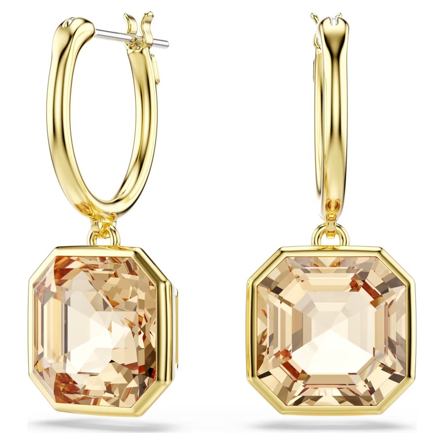 Swarovski Elegantní pozlacené náušnice s hnědými krystaly Millenia 5731148