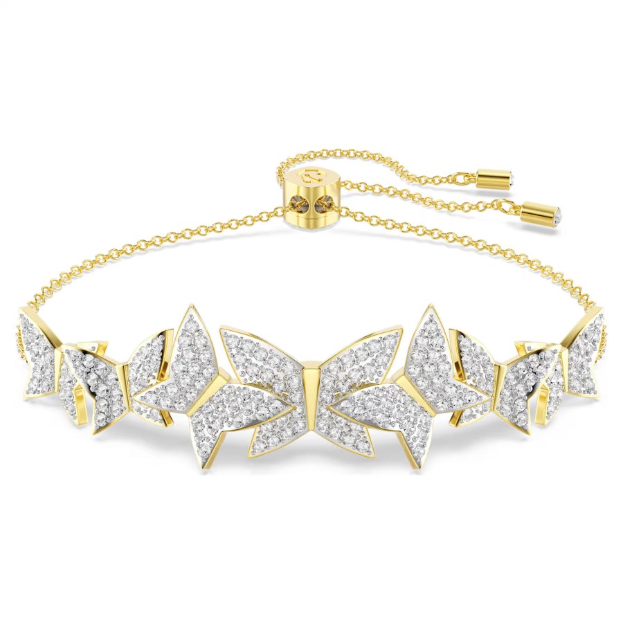 Swarovski Pozlacený motýlí náramek s čirými krystaly Idyllia Lilia 5736072 Swarovski Pozlacený motýlí náramek s čirými krystaly Idyllia Lilia 5736072 - Náramky Řetízkové náramky