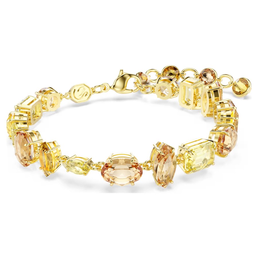 Swarovski Pozlacený náramek se žlutými krystaly Gema 5718072 - Náramky Řetízkové náramky