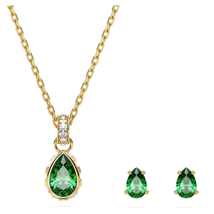 Swarovski Pozlacený set šperku se zelenými křišťály Chroma 5684507 (náhrdelník, náušnice) Swarovski Pozlacený set šperku se zelenými křišťály Chroma 5684507 (náhrdelník, náušnice) - Náhrdelníky