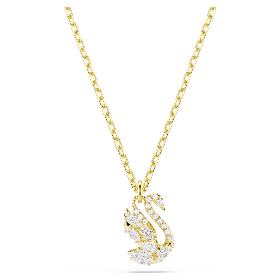Swarovski Půvabný pozlacený náhrdelník s krystaly Swan 5754626