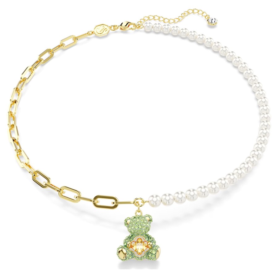 Swarovski Roztomilý pozlacený náhrdelník se Swarovski perlami Teddy 5669162 - Náhrdelníky
