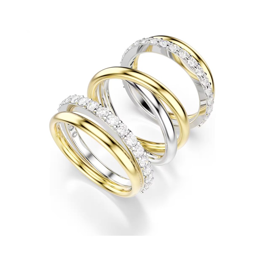 Swarovski Sada bicolor prstenů se zirkony Hyperbola 5740411 (3x prsten) 52 mm