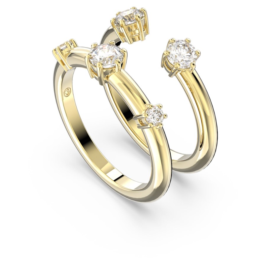 Swarovski Sada dvou pozlacených prstenů Constella 5640967 50 mm