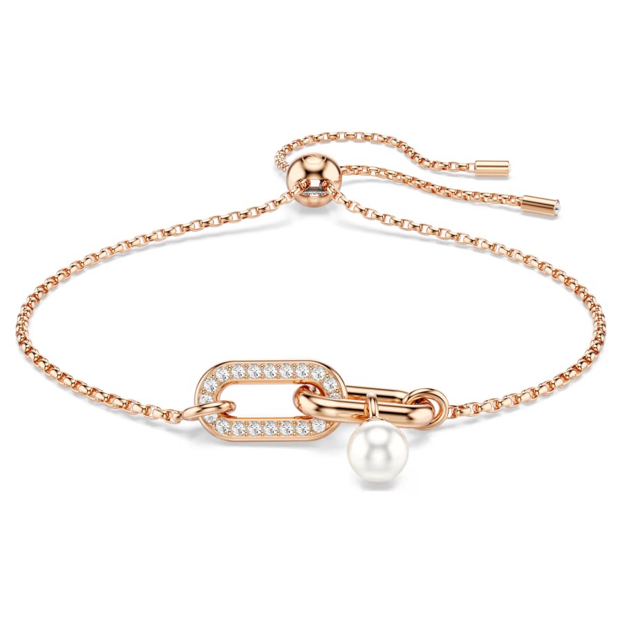 Swarovski Slušivý bronzový náramek s perlovým přívěskem Constella 5728588