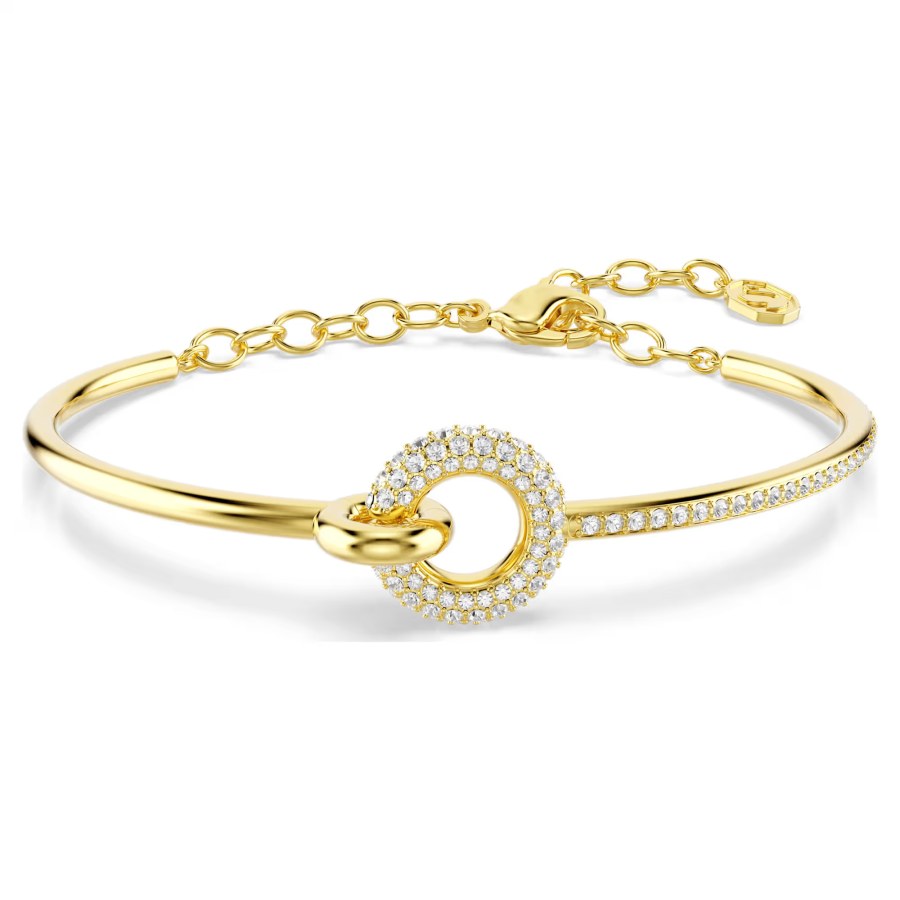 Swarovski Pozlacený pevný náramek s&nbsp;krystaly Dextera 5743568 - Náramky Pevné náramky