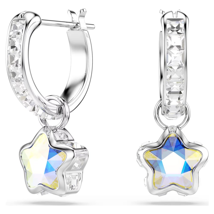 Swarovski Třpytivé náušnice Hvězdičky 2v1 Chroma 5754172 - Náušnice Visací náušnice
