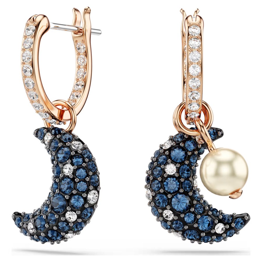 Swarovski Visací asymetrické náušnice 2v1 Měsíc Sublima 5671569 - Náušnice Visací náušnice