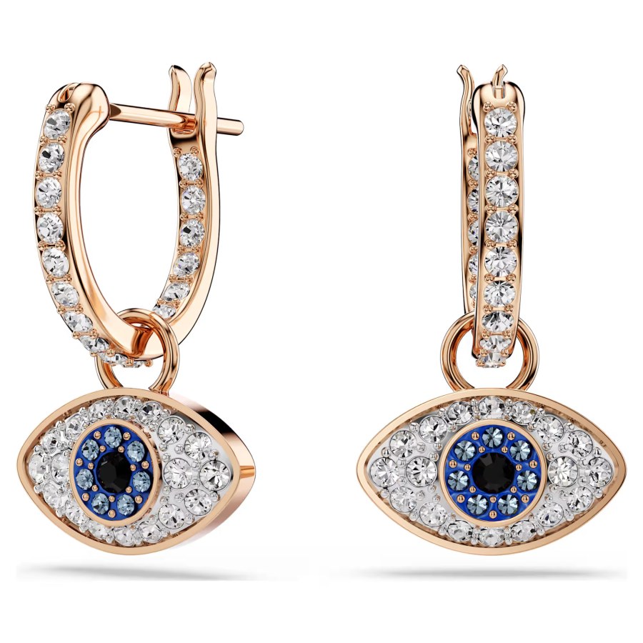 Swarovski Visací pozlacené náušnice 2v1 Evil Eye Symbolica 5736982 - Náušnice Visací náušnice